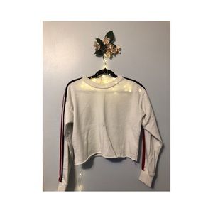Forever 21 white crop top, fuzzy inside!
